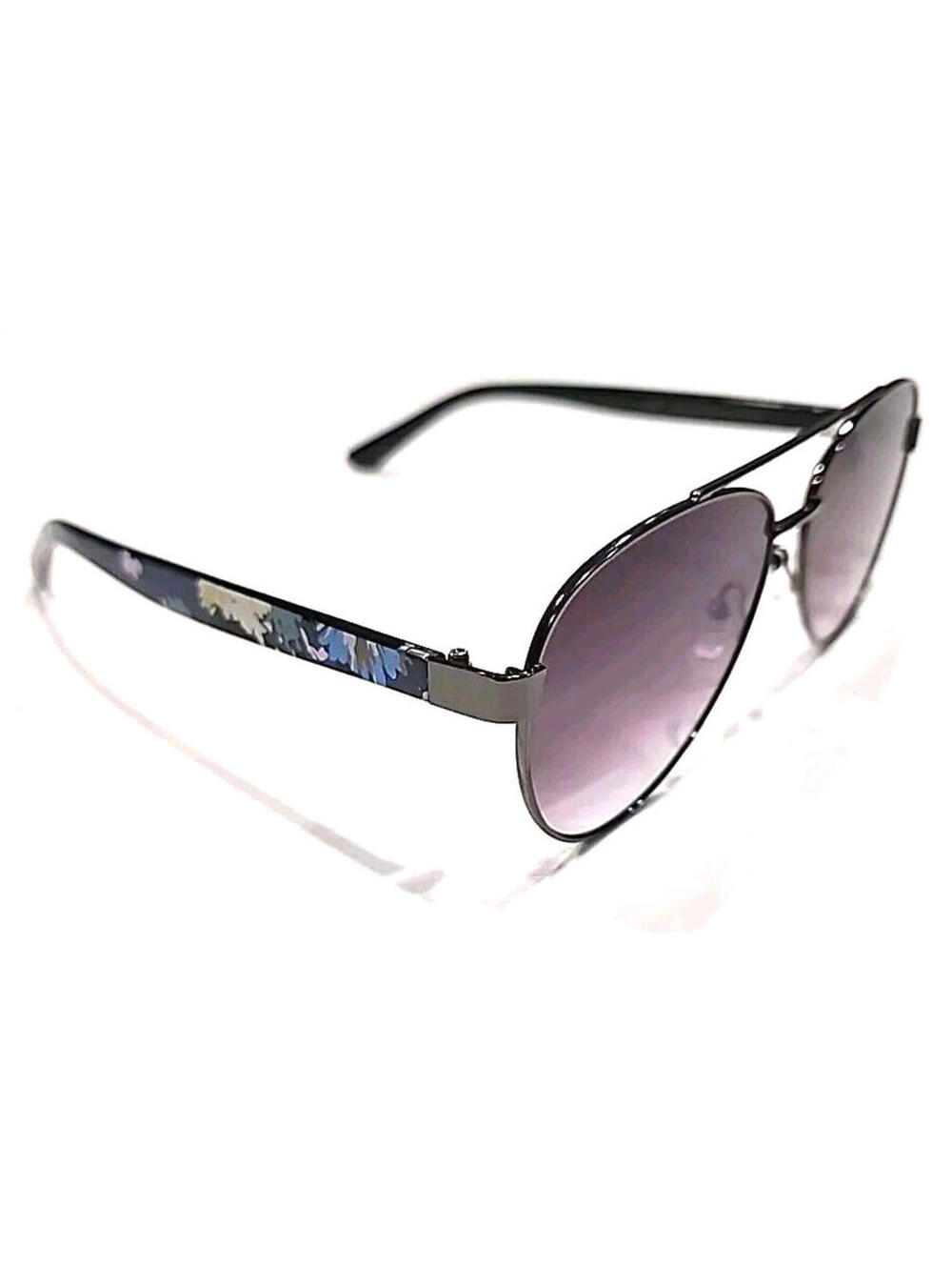 Vera Bradley Lauren Chrysanthemum Crush Gunmetal Gray Aviator Sunglasses